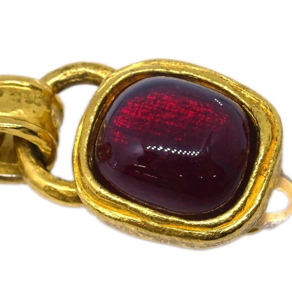 Chanel Gripoix Bell Dangle Earrings Clip-On Gold 94A 124781 - Picture 3 of 8